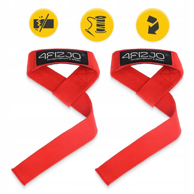 Лямки для станової тяги 4FIZJO Deadlift Straps Red (P-5905973402286)