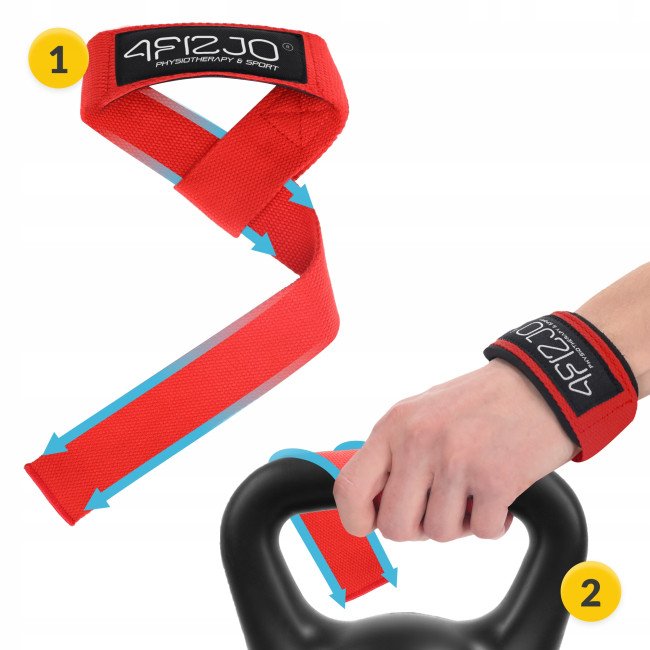 Лямки для станової тяги 4FIZJO Deadlift Straps Red (P-5905973402286)