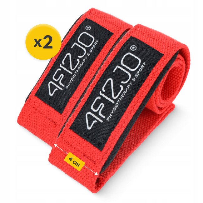 Лямки для станової тяги 4FIZJO Deadlift Straps Red (P-5905973402286)
