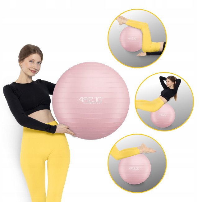 М'яч для фітнесу (фітбол) 4FIZJO 65 см Anti-Burst Pink (P-5907739317384)