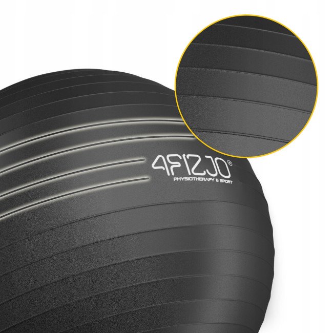 М'яч для фітнесу (фітбол) 4FIZJO 75 см Anti-Burst Black (P-5907739316370)