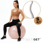 М'яч для фітнесу (фітбол) Actiget 65 см з насосом ACT0143 Light Pink