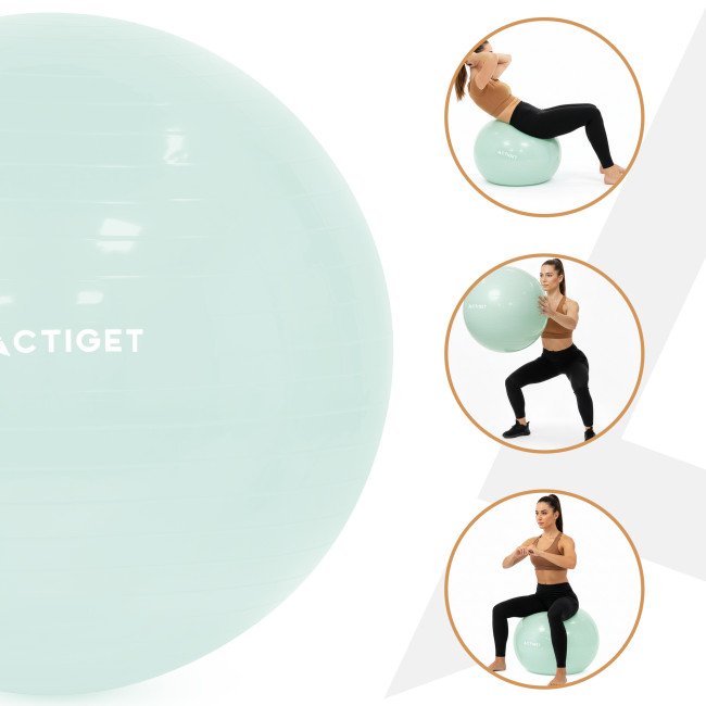 М'яч для фітнесу (фітбол) Actiget 65 см з насосом ACT0144 Mint