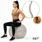М'яч для фітнесу (фітбол) Actiget 65 см з насосом ACT0145 Biege