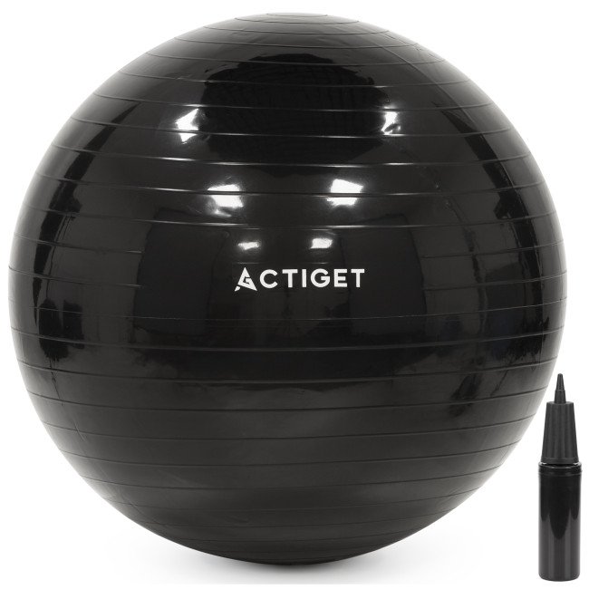 М'яч для фітнесу (фітбол) Actiget 75 см з насосом ACT0146 Black
