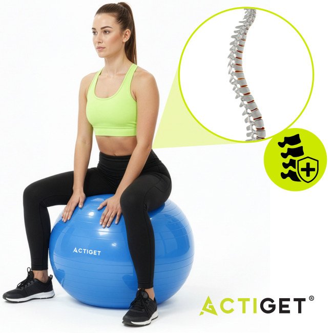 М'яч для фітнесу (фітбол) Actiget 75 см з насосом ACT0147 Blue