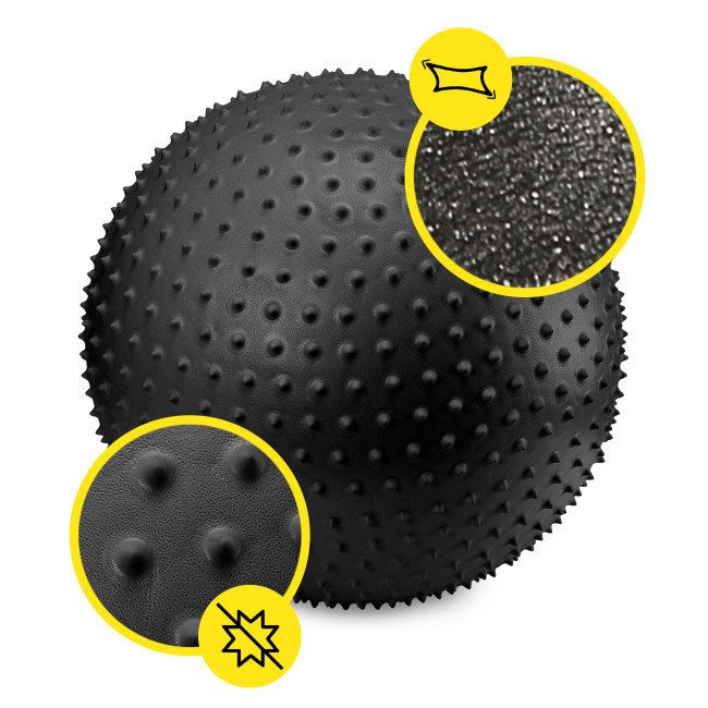 М'яч для фітнесу (фітбол) Cornix 65 см масажний Anti-Burst XR-0482 Black