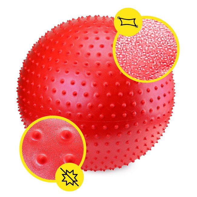 М'яч для фітнесу (фітбол) Cornix 55 см масажний Anti-Burst XR-0470 Red