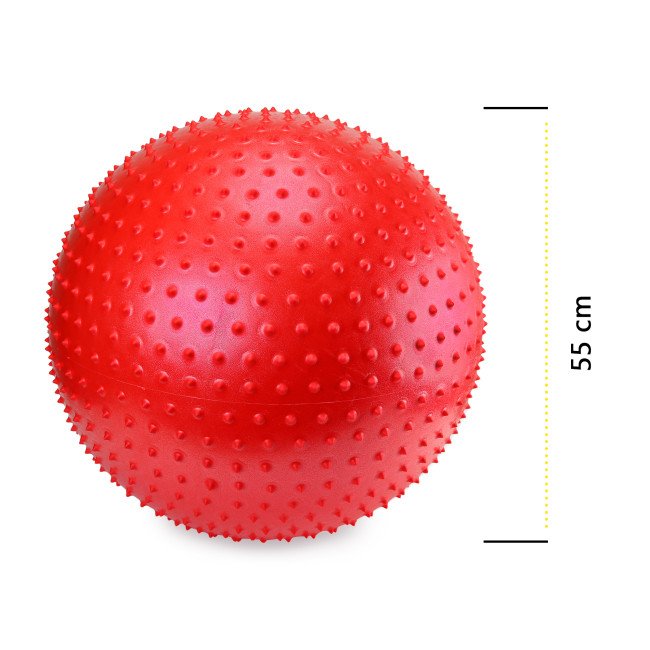 М'яч для фітнесу (фітбол) Cornix 55 см масажний Anti-Burst XR-0470 Red