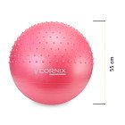 М'яч для фітнесу (фітбол) Cornix 55 см напівмасажний Anti-Burst XR-0461 Pink