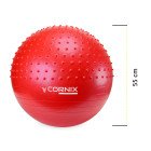 М'яч для фітнесу (фітбол) Cornix 55 см напівмасажний Anti-Burst XR-0462 Red