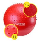 М'яч для фітнесу (фітбол) Cornix 55 см напівмасажний Anti-Burst XR-0462 Red