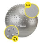 М'яч для фітнесу (фітбол) Cornix 55 см напівмасажний Anti-Burst XR-0463 Silver