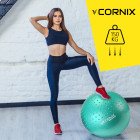 М'яч для фітнесу (фітбол) Cornix 55 см напівмасажний Anti-Burst XR-0464 Mint