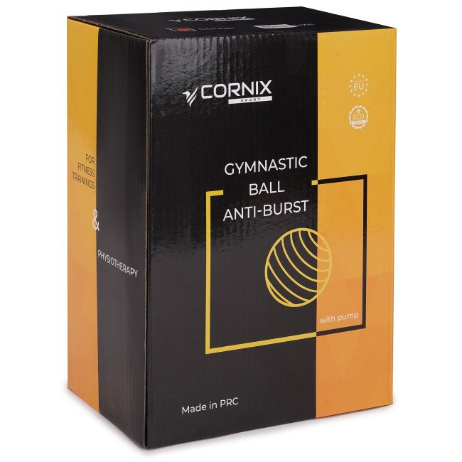 М'яч для фітнесу (фітбол) Cornix 65 см Anti-Burst XR-0020 Black