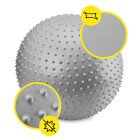 М'яч для фітнесу (фітбол) Cornix 65 см масажний Anti-Burst XR-0487 Silver