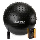 М'яч для фітнесу (фітбол) Cornix 65 см напівмасажний Anti-Burst XR-0474 Black