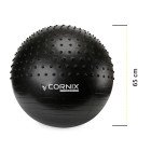 М'яч для фітнесу (фітбол) Cornix 65 см напівмасажний Anti-Burst XR-0474 Black