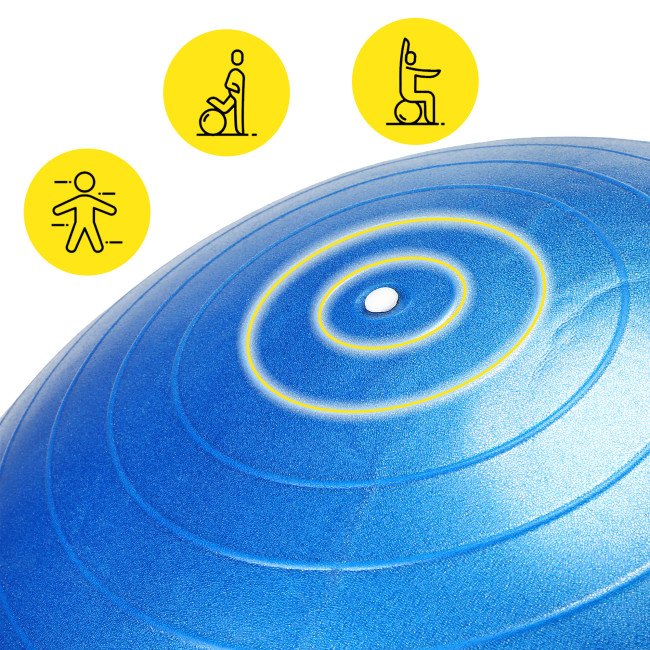 М'яч для фітнесу (фітбол) Cornix 65 см напівмасажний Anti-Burst XR-0475 Blue