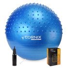 М'яч для фітнесу (фітбол) Cornix 65 см напівмасажний Anti-Burst XR-0475 Blue
