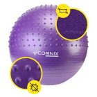 М'яч для фітнесу (фітбол) Cornix 65 см напівмасажний Anti-Burst XR-0476 Violet