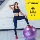 М'яч для фітнесу (фітбол) Cornix 65 см напівмасажний Anti-Burst XR-0476 Violet