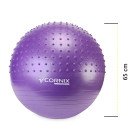 М'яч для фітнесу (фітбол) Cornix 65 см напівмасажний Anti-Burst XR-0476 Violet
