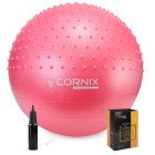 М'яч для фітнесу (фітбол) Cornix 65 см напівмасажний Anti-Burst XR-0477 Pink