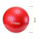 М'яч для фітнесу (фітбол) Cornix 65 см напівмасажний Anti-Burst XR-0478 Red