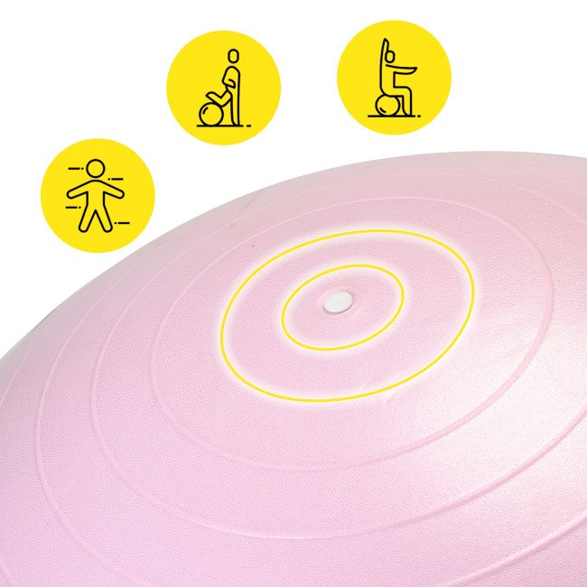 М'яч для фітнесу (фітбол) Cornix 65 см напівмасажний Anti-Burst XR-0481 Light Pink