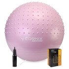 М'яч для фітнесу (фітбол) Cornix 65 см напівмасажний Anti-Burst XR-0481 Light Pink