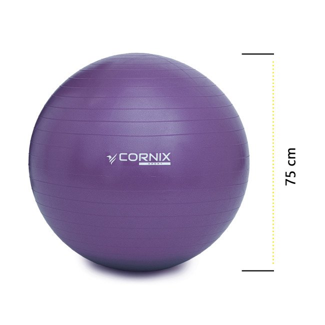 М'яч для фітнесу (фітбол) Cornix 75 см Anti-Burst XR-0027 Violet