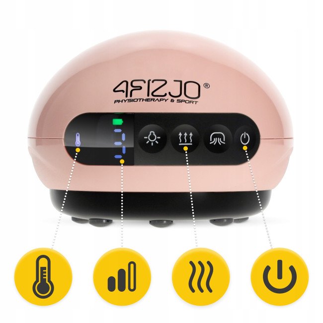 Масажна вакуумна банка 4FIZJO акумуляторна з ІЧ прогрівом Pink (P-5907739318701)