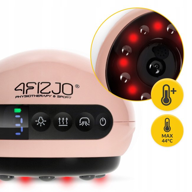Масажна вакуумна банка 4FIZJO акумуляторна з ІЧ прогрівом Pink (P-5907739318701)