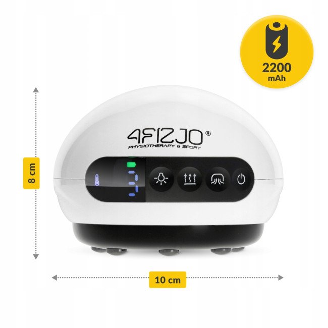 Масажна вакуумна банка 4FIZJO акумуляторна з ІЧ прогрівом White (P-5907739318688)
