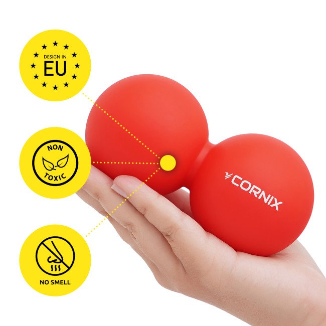 Масажний м'яч Cornix Lacrosse DuoBall 6.3 x 12.6 см XR-0112 Red