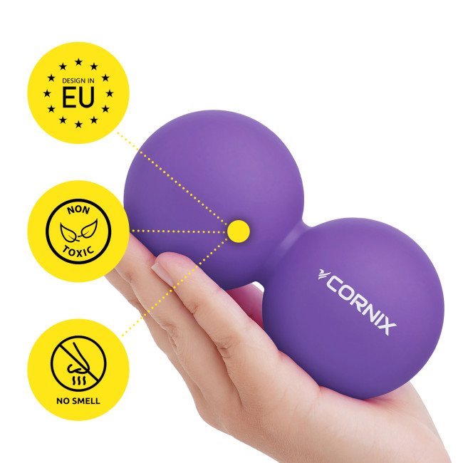 Масажний м'яч Cornix Lacrosse DuoBall 6.3 x 12.6 см XR-0114 Purple
