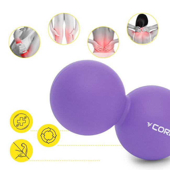 Масажний м'яч Cornix Lacrosse DuoBall 6.3 x 12.6 см XR-0114 Purple