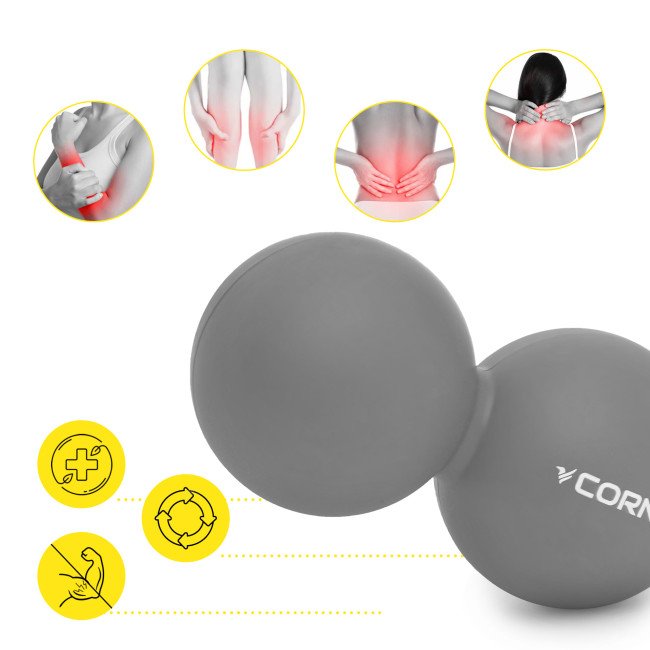 Масажний м'яч Cornix Lacrosse DuoBall 6.3 x 12.6 см XR-0115 Grey