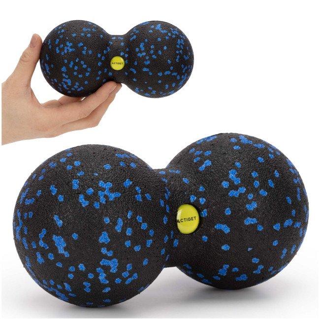 Масажний м'яч подвійний Actiget EPP 8 x 16 см ACT0097 Black/Blue