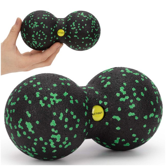 Масажний м'яч подвійний Actiget EPP 8 x 16 см ACT0098 Black/Green