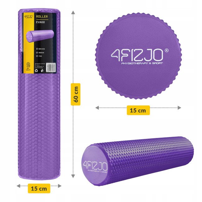 Масажний ролик 4FIZJO CARE+ EVA 60 x 15 см (валик, роллер) Purple (P-5907739314390)