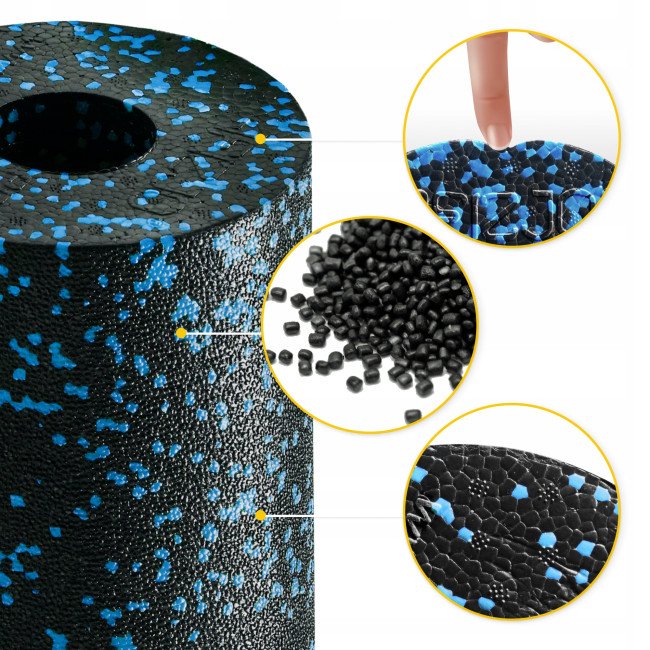 Масажний ролик 4FIZJO EPP PRO+ 33 x 14 см (валик, роллер) гладкий Black/Blue (P-5907222931417)