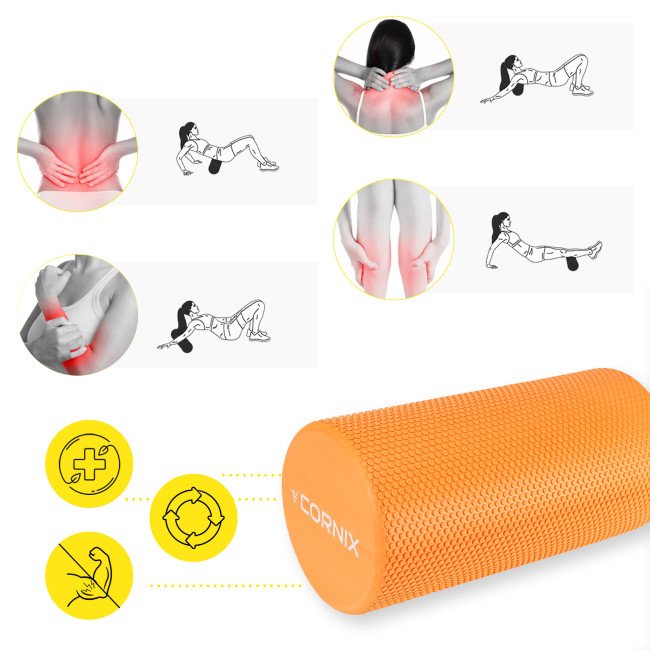 Масажний ролик Cornix EVA+ 30 x 15 см (валик, роллер) XR-0297 Orange