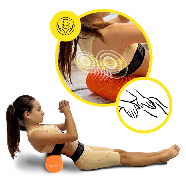 Масажний ролик Cornix EVA+ 30 x 15 см (валик, роллер) XR-0297 Orange