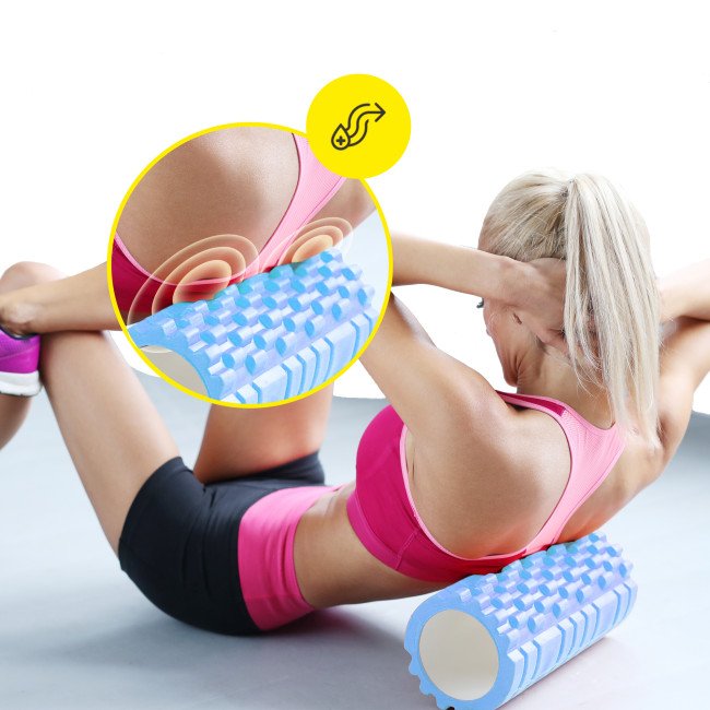 Масажний ролик Cornix EVA 33 x 14 см (валик, роллер) XR-0030 Sky Blue