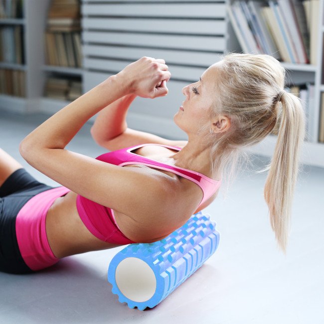 Масажний ролик Cornix EVA 33 x 14 см (валик, роллер) XR-0030 Sky Blue