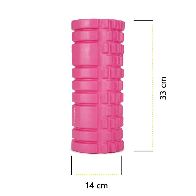 Масажний ролик Cornix EVA 33 x 14 см (валик, роллер) XR-0031 Pink