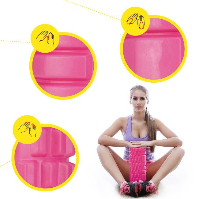 Масажний ролик Cornix EVA 33 x 14 см (валик, роллер) XR-0031 Pink