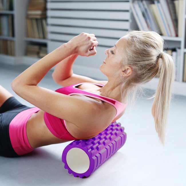 Масажний ролик Cornix EVA 33 x 14 см (валик, роллер) XR-0032 Violet